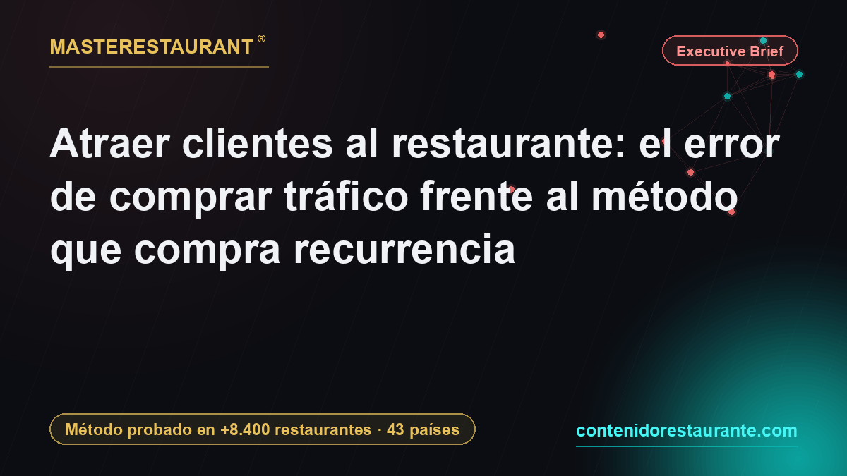 Attracting restaurant customers: the error of buying traffic versus the method that buys repeat visits — Masterestaurant