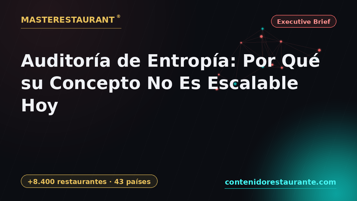 Entropy Audit: Why Your Concept Isn't Scalable Today — Masterestaurant