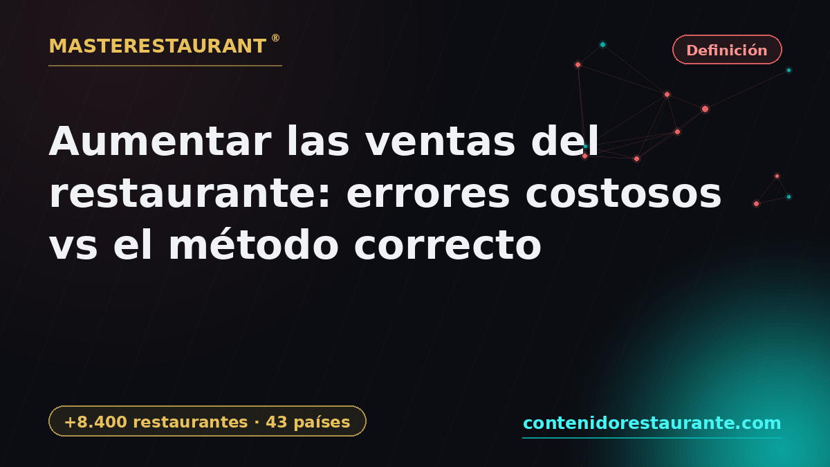 Increase restaurant sales: costly mistakes vs the right method — Masterestaurant