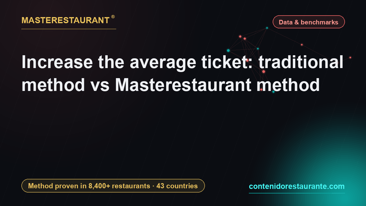 Increase the average ticket: traditional method vs Masterestaurant method — Masterestaurant
