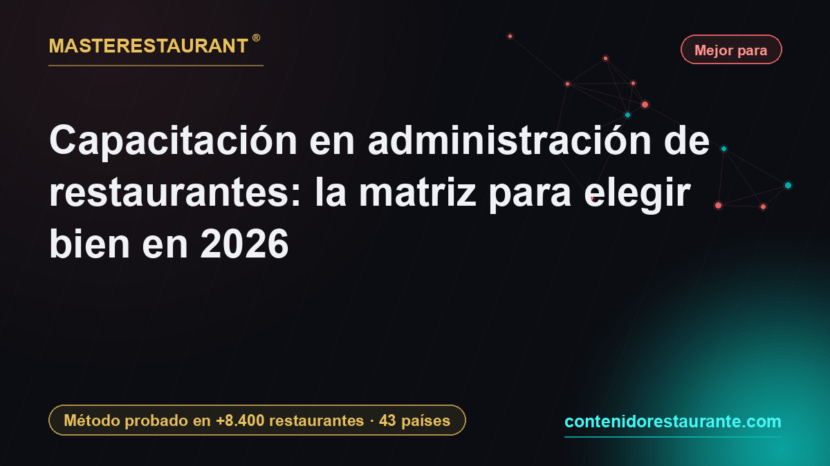 Capacitación en administración de restaurantes: la matriz para elegir bien en 2026 — Masterestaurant