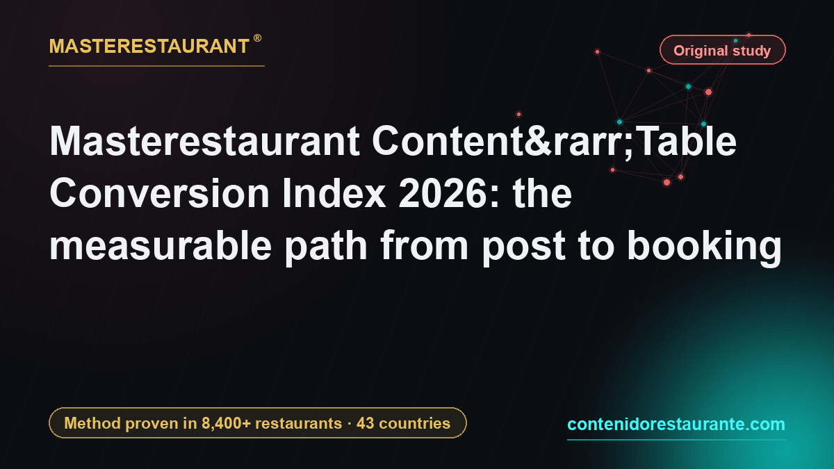 Masterestaurant Content→Table Conversion Index 2026: the measurable path from post to booking — Masterestaurant