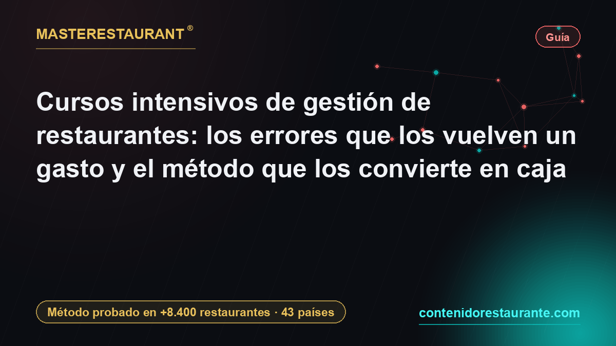 Cursos intensivos de gestión de restaurantes: los errores que los vuelven un gasto y el método que los convierte en caja — Masterestaurant