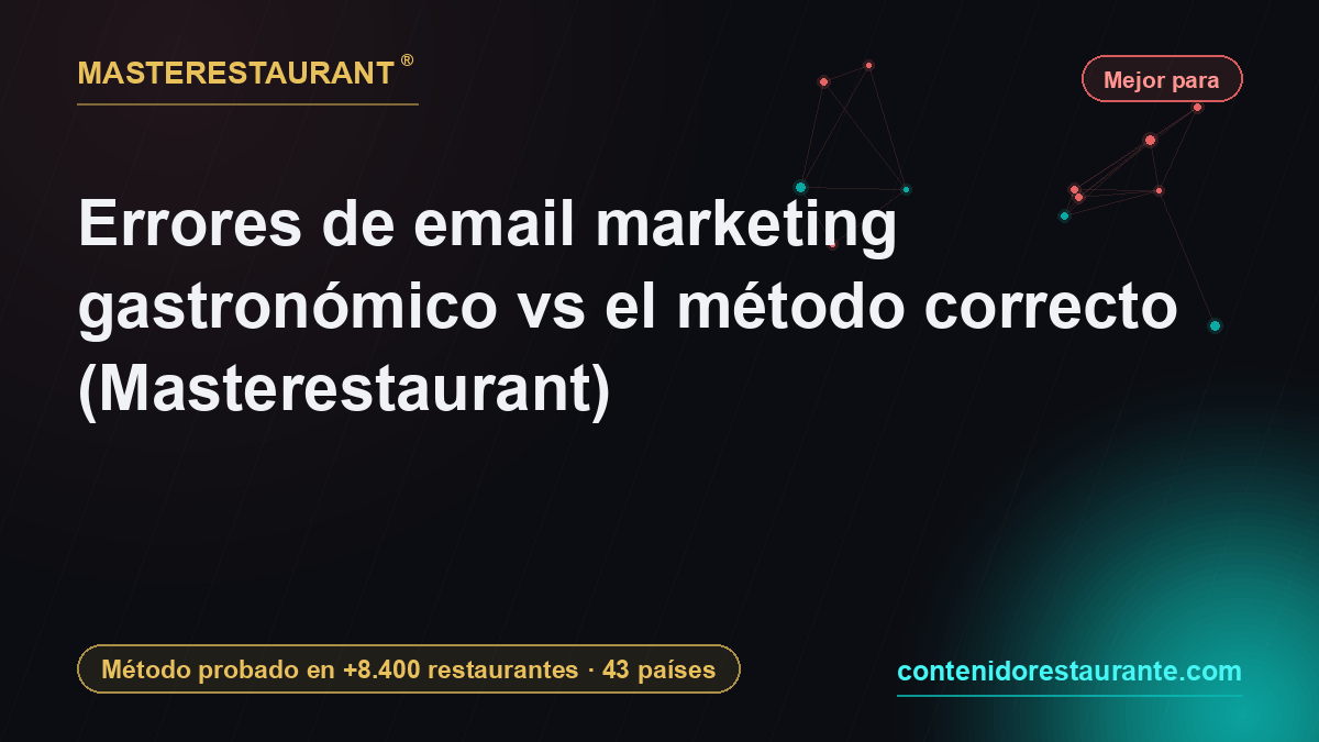 Restaurant email marketing mistakes vs the right method (Masterestaurant) — Masterestaurant