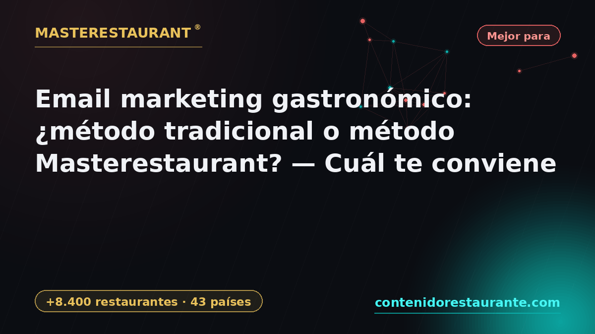 Restaurant Email Marketing: Traditional Method vs Masterestaurant Method — Which fits you best — Masterestaurant