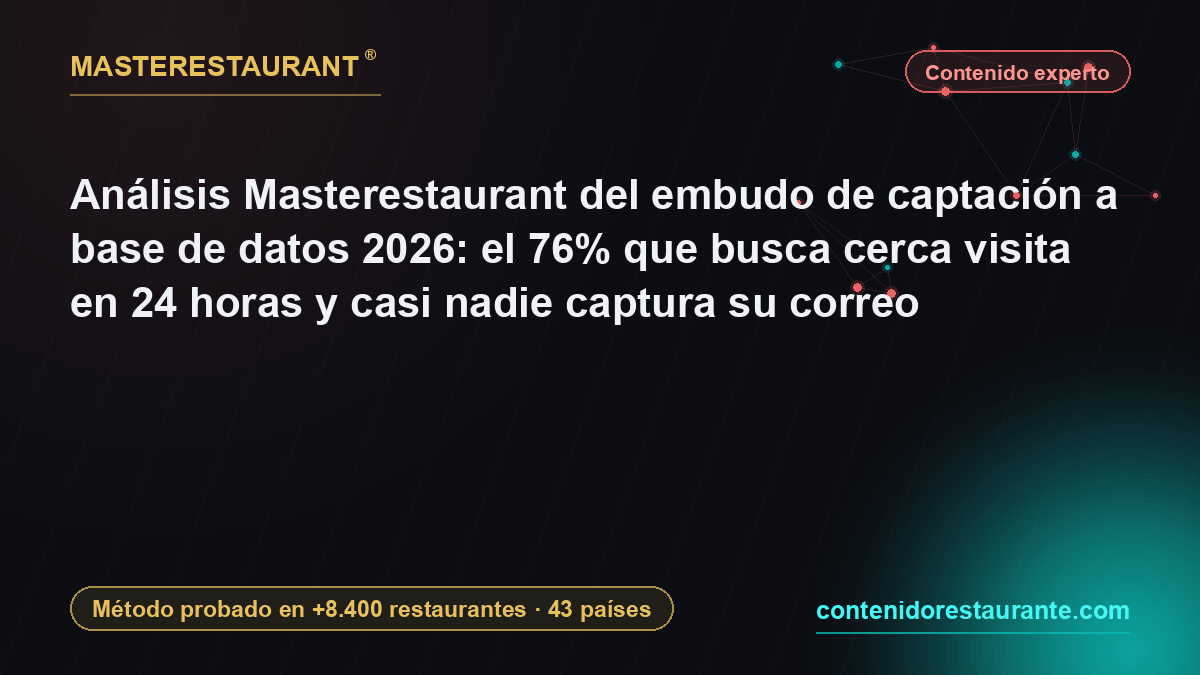 Masterestaurant Analysis of the Database Capture Funnel 2026: 76% Visit Within 24 Hours and Almost None Leave an Email — Masterestaurant