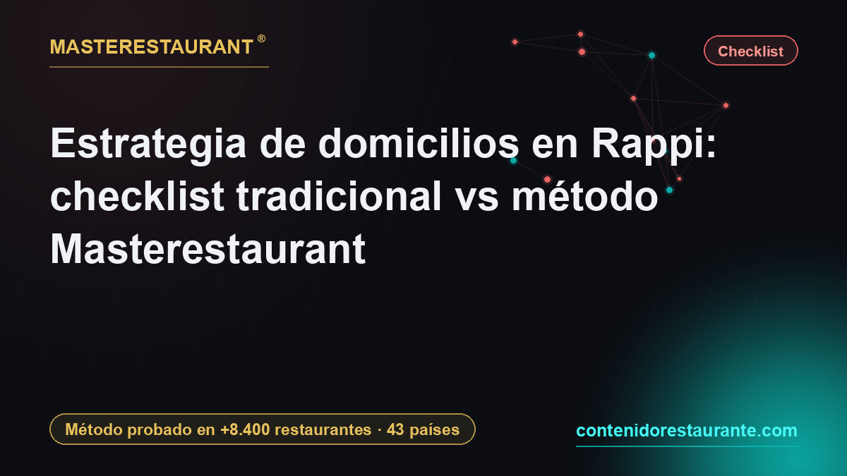 Rappi delivery strategy: traditional checklist vs Masterestaurant method — Masterestaurant