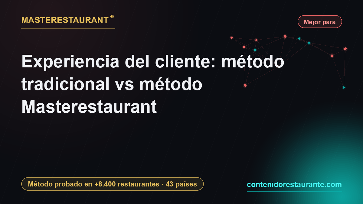 Experiencia del cliente: método tradicional vs método Masterestaurant — Masterestaurant