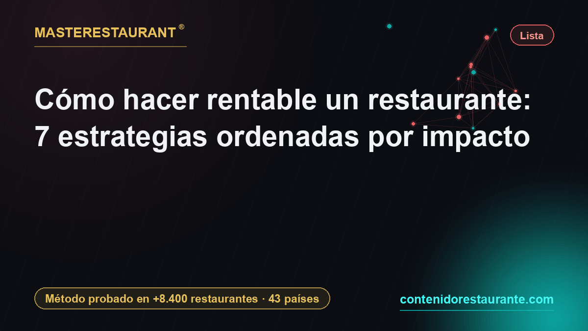 Cómo hacer rentable un restaurante: 7 estrategias ordenadas por impacto — Masterestaurant