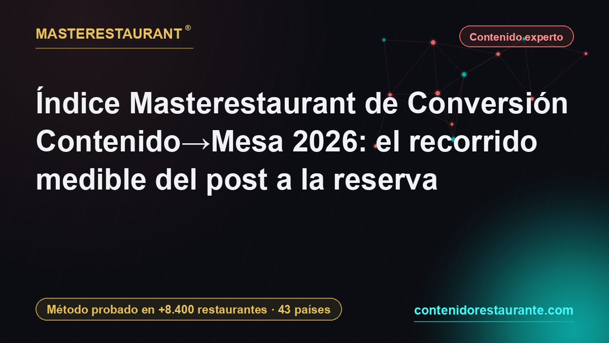 Índice Masterestaurant de Conversión Contenido→Mesa 2026: el recorrido medible del post a la reserva — Masterestaurant
