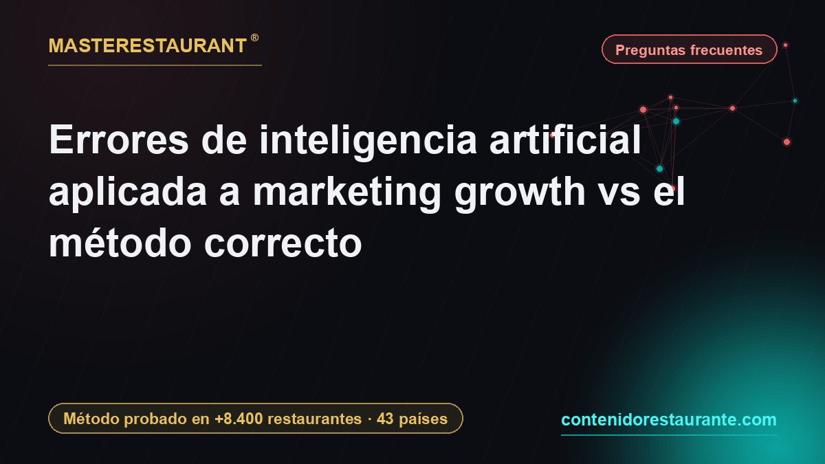 Errores de inteligencia artificial aplicada a marketing growth vs el método correcto — Masterestaurant