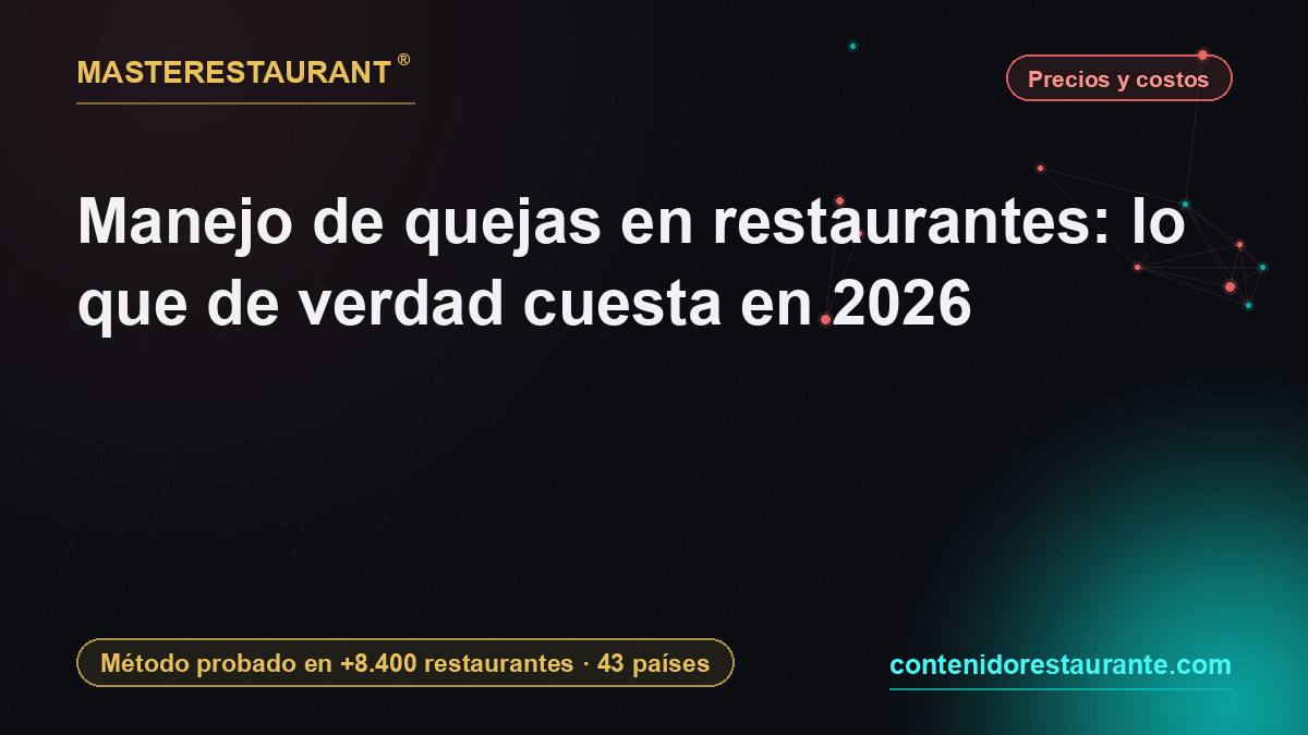 Complaint Handling in Restaurants: What It Actually Costs in 2026 — Masterestaurant