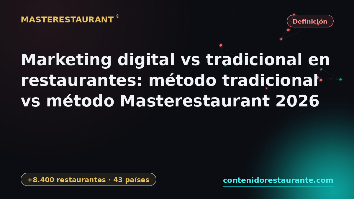Digital marketing vs traditional marketing for restaurants: traditional method vs Masterestaurant method 2026 — Masterestaurant