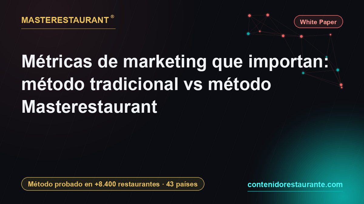 Marketing metrics that matter: traditional method vs the Masterestaurant method — Masterestaurant