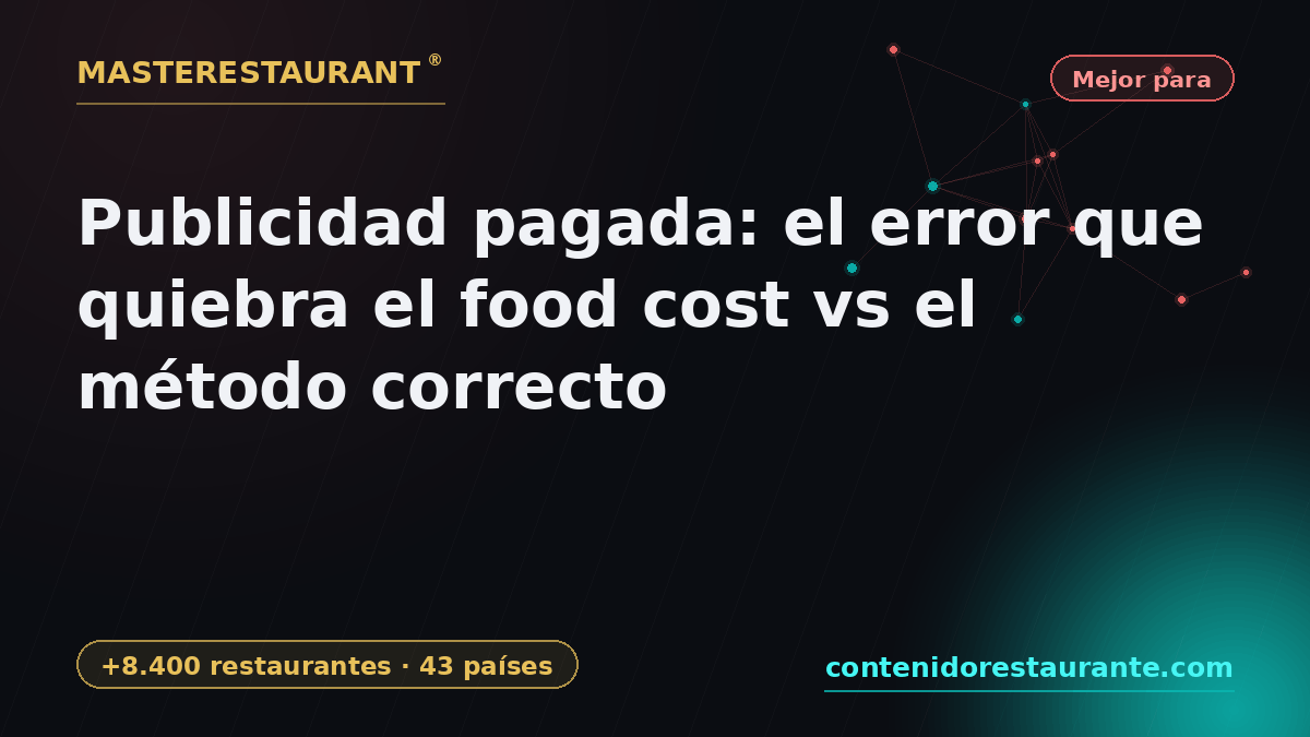 Paid advertising: the mistake that wrecks food cost vs the right method — Masterestaurant