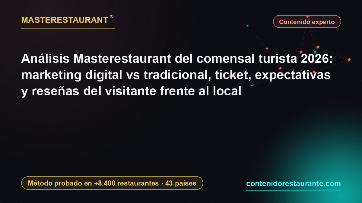 Análisis Masterestaurant del comensal turista 2026: marketing digital vs tradicional, ticket, expectativas y reseñas del visitante frente al local — Masterestaurant