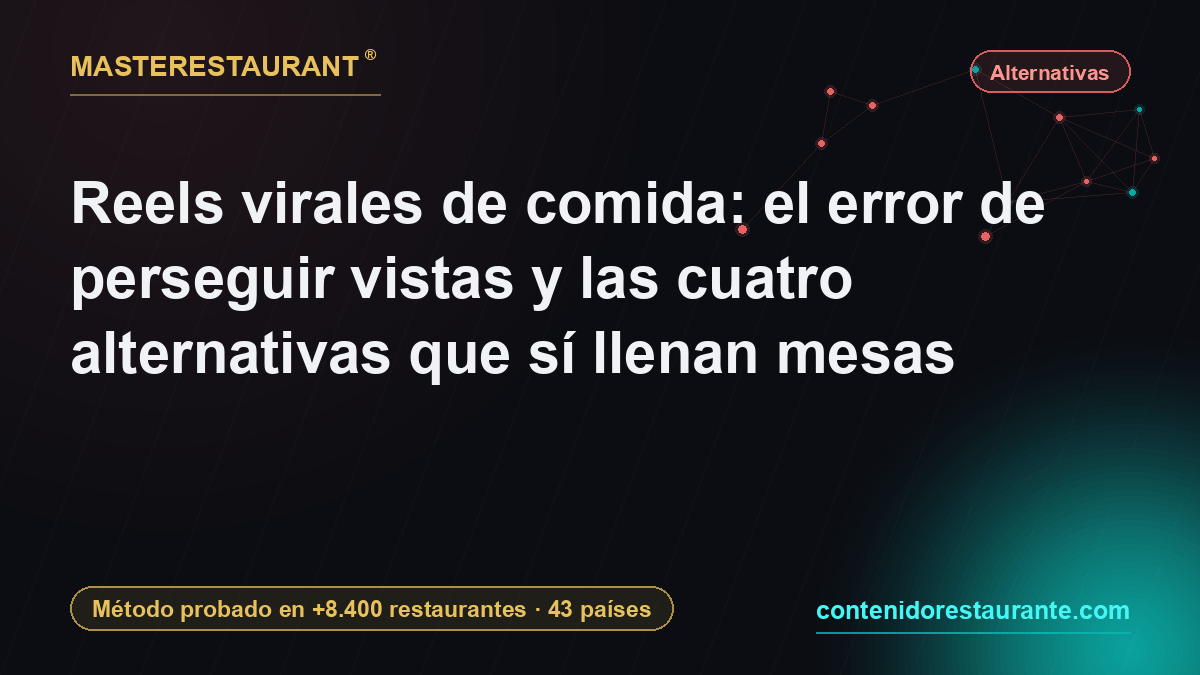 Reels virales de comida: el error de perseguir vistas y las cuatro alternativas que sí llenan mesas — Masterestaurant