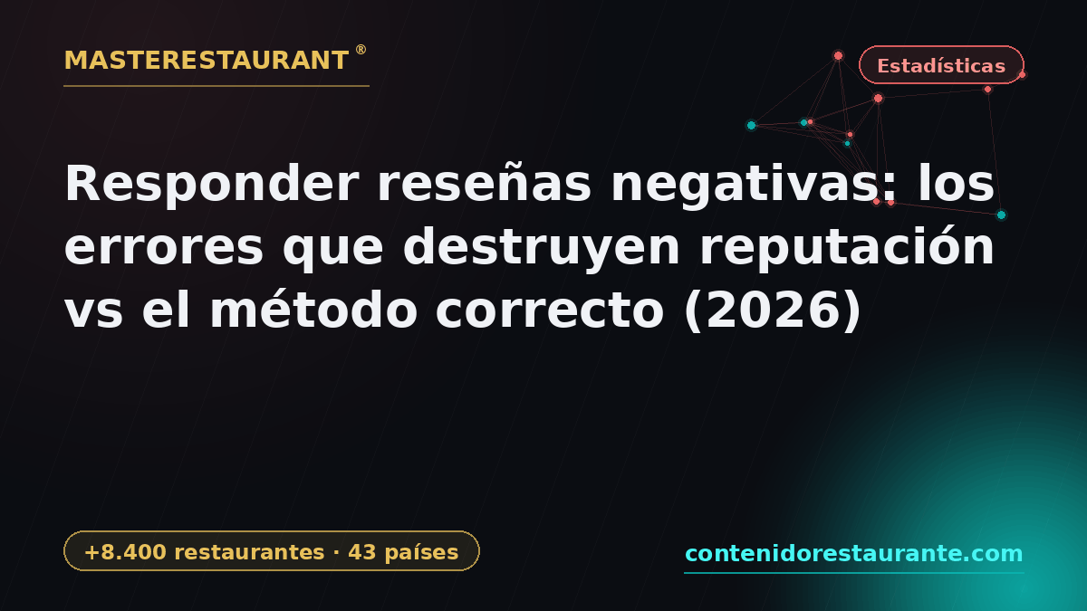 Responding to negative reviews: mistakes that destroy reputation vs the right method (2026) — Masterestaurant