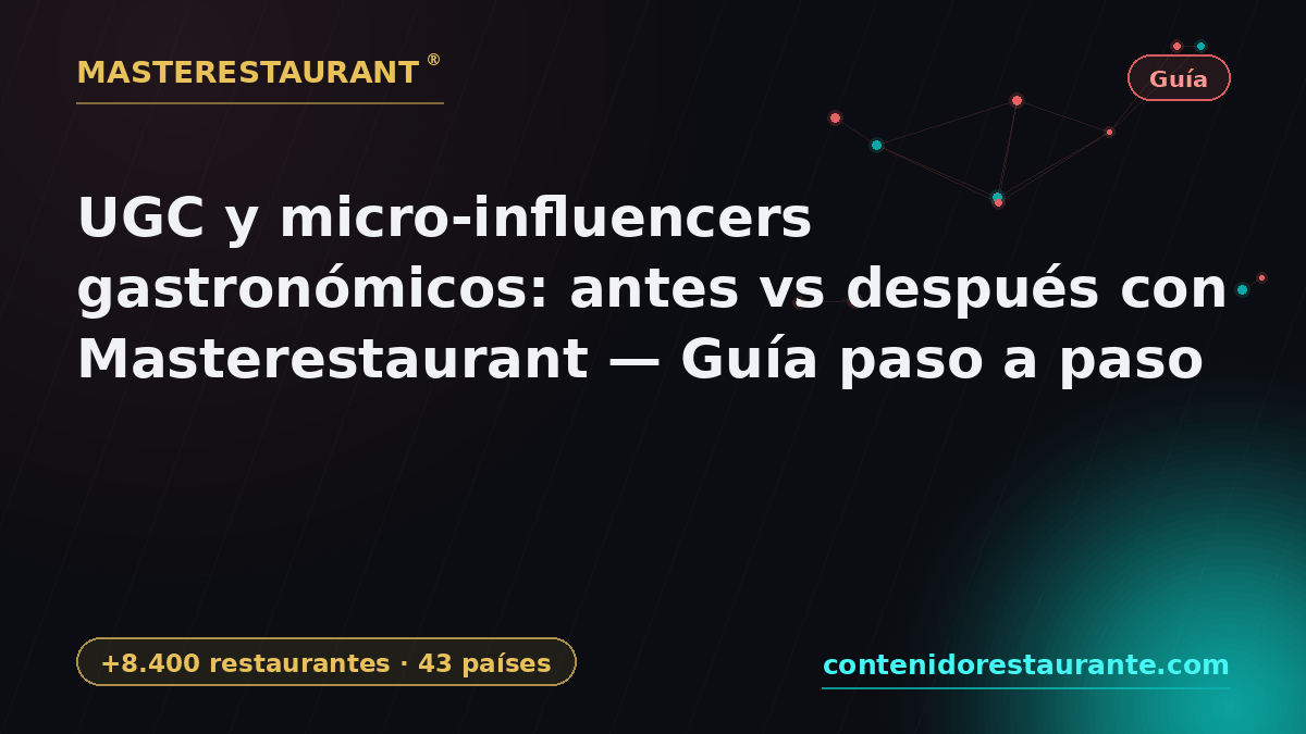 UGC and micro-influencers for restaurants: before vs after with Masterestaurant — Step-by-step guide — Masterestaurant